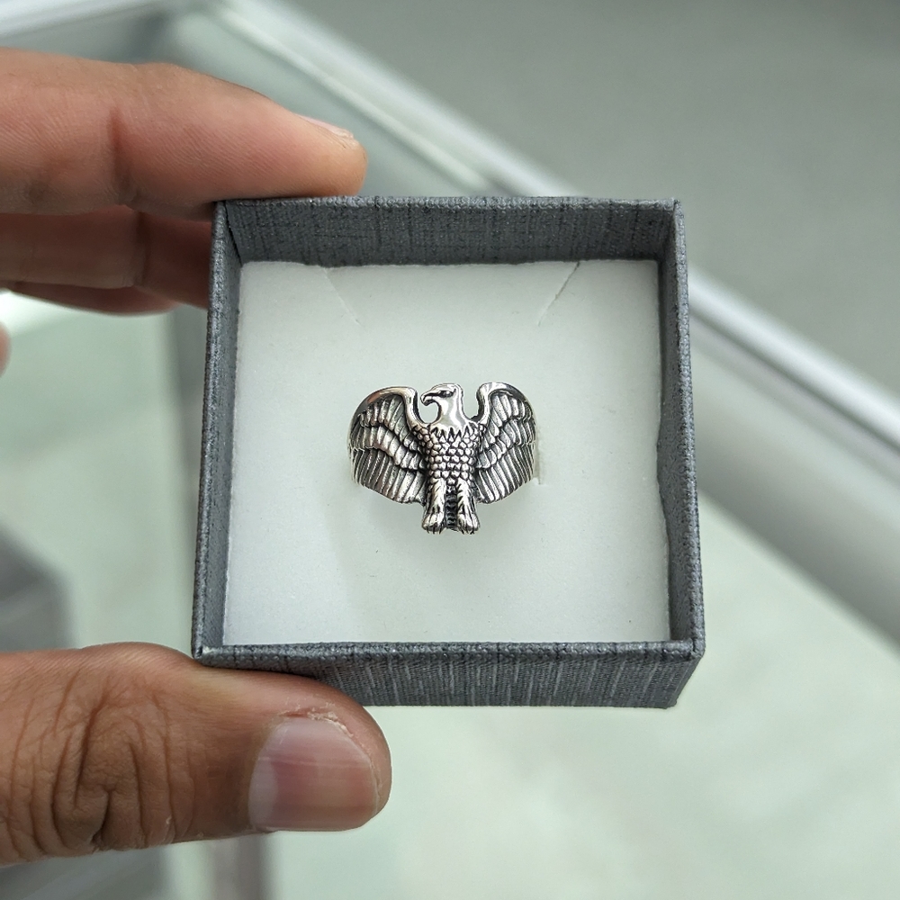 925 Sterling Silver Eagle Ring - image 1